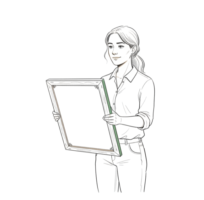 Führungskraft beim Intuition Painting Coaching im Veränderungsprozess – Illustration Leanovation