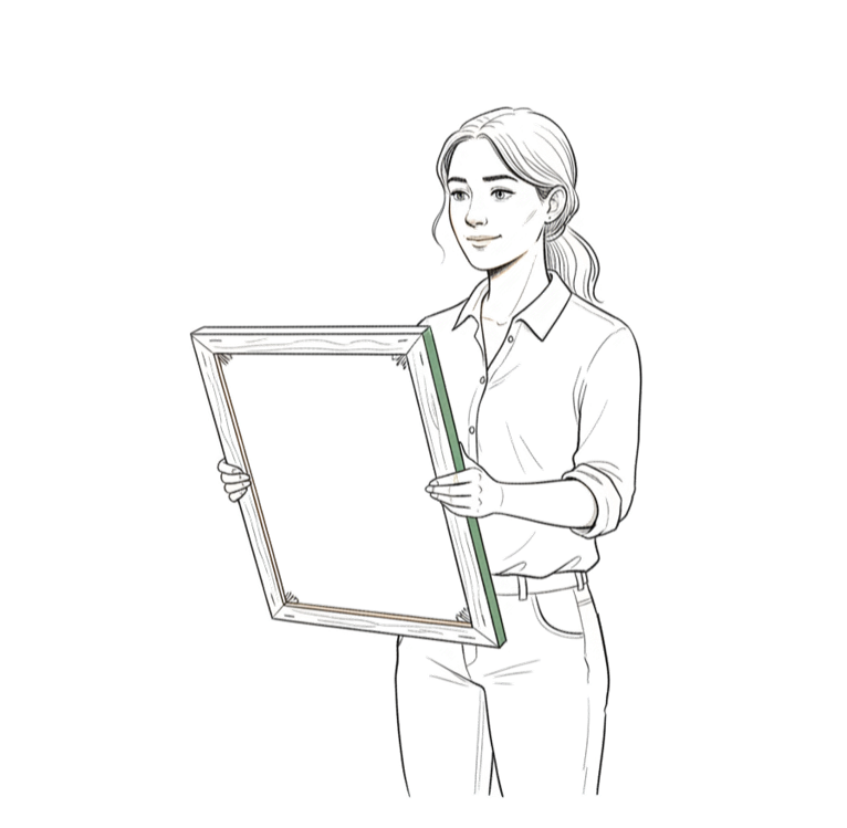 Führungskraft beim Intuition Painting Coaching im Veränderungsprozess – Illustration Leanovation